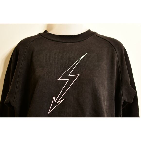 Authentic Givenchy World Tour Lightening Bolt Distressed Sweater Pullover Black - Picture 6 of 12